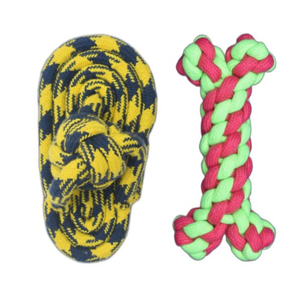 Rope Slipper Dog Toy I Rope Bone Dog Toys Combo Pack of 2